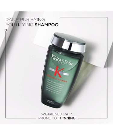 Kerastase Genesis Homme Bain De Force Shampoo for Men - Deep Cleansing & Strengthening | Cooling Formula for Hair, Scalp & Beard | Hydrating | 8.5 Fl Oz - Buy Online on GoSupps.com
