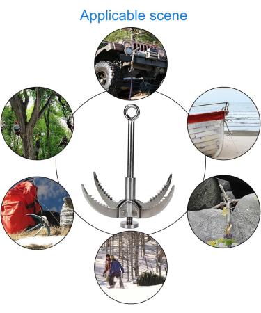 Latinaric Stainless Steel Grappling Hook - 4 Claws for Mountaineering Hiking & Survival | Durable & Reliable International Shipping - Buy Online on GoSupps.com