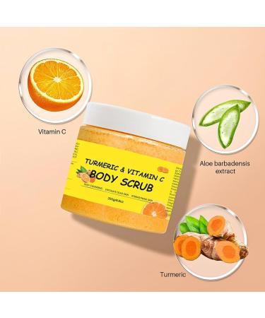 Turmeric Body Scrub Exfoliator Vitamin C Exfoliating Body Scrub Turmeric Body Exfoliator Deep Cleansing Sugar Body Scrub Salt Scrub for Remove Acne Dark Spots Hyperpigmentation 250g - Buy Online on GoSupps.com