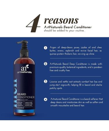 Artnaturals Beard Deep Conditioner with Aloe Vera, Tea Tree & Jojoba Oil - 8 Fl Oz - Buy Online on GoSupps.com