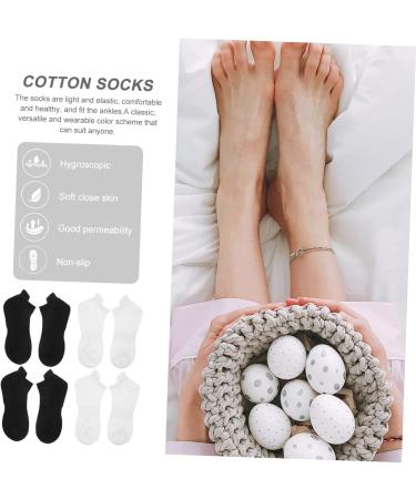 minkissy 4 Pairs Combed Cotton Socks Running Socks All Season Stocking Low-cut Liner Socks Low-cut Liners Socks Unisex Stockings Unisex Socks Breathable Sports Stockings Summer Socks White black 21x5x0.3cm - Buy Online on GoSupps.com