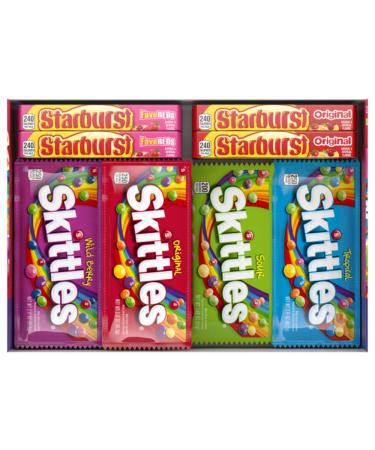 SKITTLES & STARBURST Valentine's Day Candy Full Size Variety Mix, 67.79-Ounce 30-Count Box