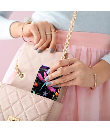 Buy Stylish Leather Lipstick Case with Mirror - Mini Organizer for Lip Gloss & Lipstick | Colorful Dragonfly Design - Buy Online on GoSupps.com