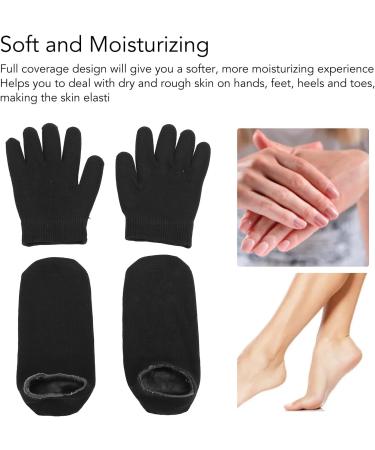 Moisturizing Gloves Gloves Socks Set for Dry Cracked Feet Hands Essential Oil Gel Spa Gloves Socks for Women Men Cotton Material (Black) - Buy Online on GoSupps.com