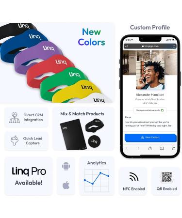 Linq Bracelet v3 - Smart NFC and QR Technology Band for Networking  Custom Links  Videos  and More (Black) - Buy Online on GoSupps.com