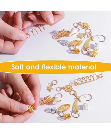 Molain 140-Piece Hair Pearls & Dreadlocks Accessories | Metal Hair Cuffs Rings & Aluminum Coils for Braids - Buy Online on GoSupps.com
