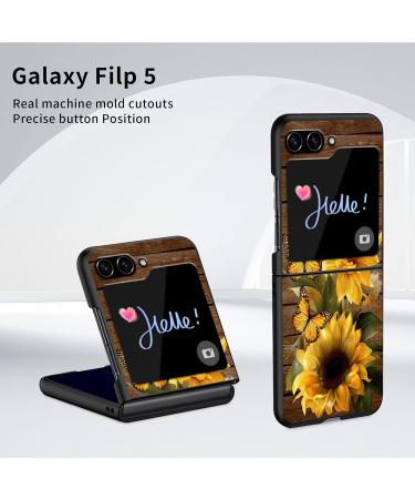 Qindaiwen Designed for Samsung Galaxy Z Flip5 2023 Hard PC Phone Case | Shockproof & Drop-Resistant | Fashionable Patterns for Enhanced Protection Sunflower Butterfly Sunflower Butterfly Samsung Galaxy Z Flip 5 - Buy Online on GoSupps.com