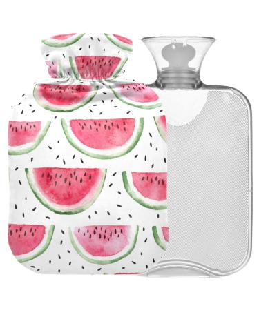 Naanle watermelon slice heat bottle with cover transparent hot water bottle 1l warm steadel for bed handfoot warmer pain relief warmth and cold therapy