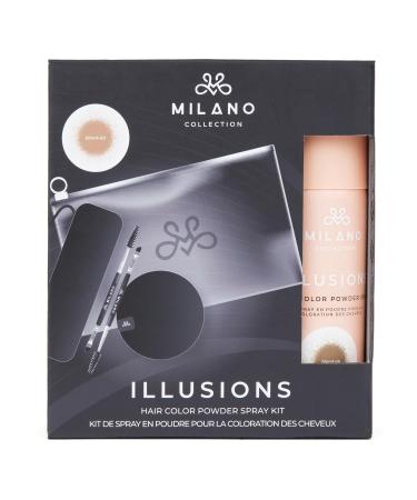 Milano Illusions Kit Includes Blond-ish Hair Color Powder Spray Protector Band Spray Removal Band Two Spoolie Hairline Brushes Storage Bag Kit Hair Color Powder Spray - Blondish