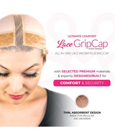 Milano Collection Lace Wig Grip Cap for Women - Non-Slip Stocking Dome Cap with Elastic Headband, Nude - 1 Pack, One Size - Buy Online on GoSupps.com