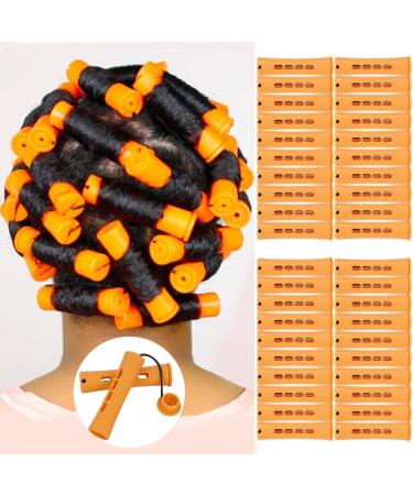 40pcs Perm Rods Set for Natural Hair Plastic Cold Wave Rods Orange Perm Rods for Long Short Hair Rollers Hair Curling Rods for Women Hair DIY Hairdressing Tools(Orange) 40 Count (Pack of 1) Orange