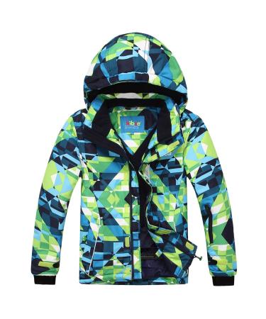 PHIBEE Big Boy's Waterproof Breathable Snowboard Ski Jacket Print 12