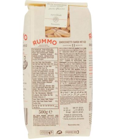  Italian Gourmet E.R. Rummo Gnocchetti Sardi No. 63 Pasta Lenta Lavorazione Durum Wheat Semolina Pasta 500 g Bronze Design + Italian Gourmet Pulp 400 g Pack of 20 - Buy Online on GoSupps.com