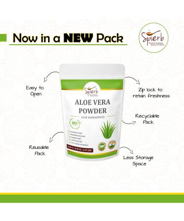 Spierb Aloe Vera Powder - 250 GM | 100% Natural Hair Growth & Skin Moisture Care | Chemical-Free Herbal Powder - Buy Online on GoSupps.com