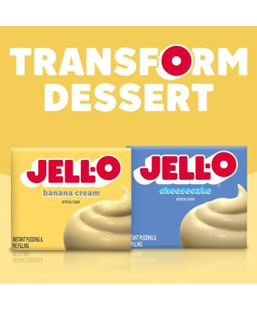 Jell-O Banana Cream Pie Pudding et 96g de remplissage - Buy Online on GoSupps.com