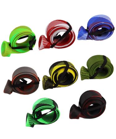 NATRUTH Rod Sock Fishing Rod Sleeve Rod Cover Braided Mesh with Lanyard Rod Protector Pole Gloves Fishing Tools. Flat or Pointed End/Spinning for 74.8" Casting Sea Fishing Rod (8pcs) 8pcs 8color