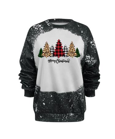 Christmas sweater women Christmas hoodie sweatshirt funny ugly Christmas sweater reindeer snowman Christmas sweater hooded sweater sweater & cardigans for women thick sweater women C-black m