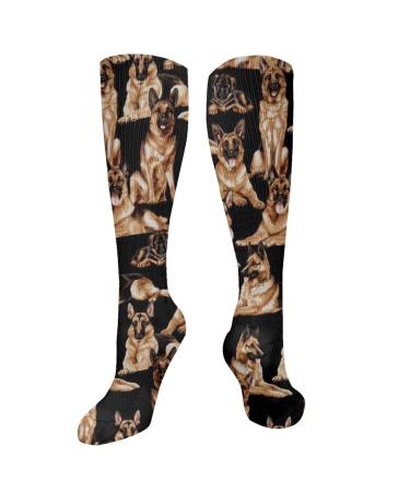 Dog Showan Shepherd's black compression socks for women and men circulation 15 20 mmHg is the best support for sporty running and cycling