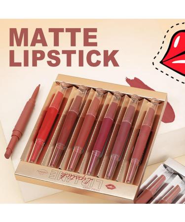 Coffret Double Embout de Rouge L vres et Crayon L vres Mat | 6 Pi ces Stylo Rouge L vres Mat avec Crayon Contour | Gloss Maquillage Beaut R sistant aux Traces pour Sorties Voyages - Buy Online on GoSupps.com