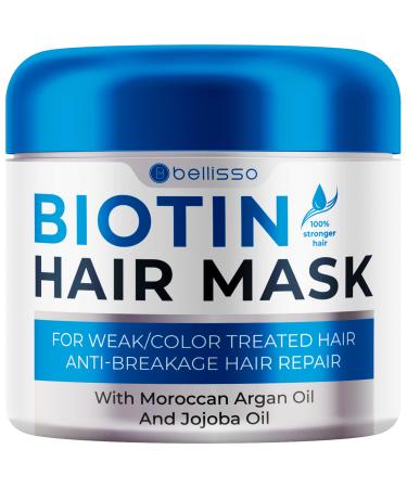 Biotin Hair Mask with Argan Oil for Dry Damaged Hair - Deep Conditioner Treatment - Split End Moisturizer, Hydrating Conditioning Product