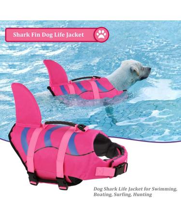 Doglay Shark Mermaid Dog Life Jacket for Small to Large Dogs | Adjustable Pet Life Vest with Rescue Handle | Strong Buoyancy for Swimming - X-Large - Pink - Buy Online on GoSupps.com