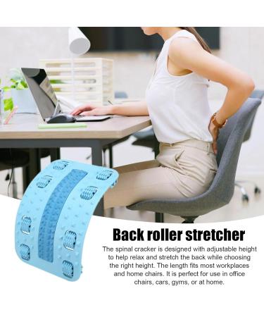 Durable Back Extensor & Lumbar Traction Device - Adjustable 56 Massage Points for Comfortable Stretching - Ideal for Men - Blue - Buy Online on GoSupps.com