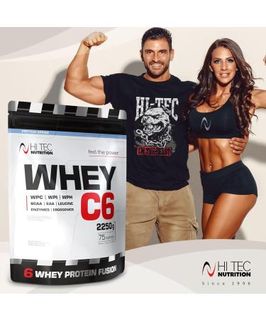 Hi Tec Nutrition Whey C-6 Protein Supplements 2250g - Vanilla Flavor for Bodybuilders & Athletes | Muscle Growth & Recovery - Buy Online on GoSupps.com