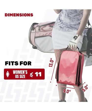 Saplize Golf Shoe Pocket Bag - Breathable & Ventilated Organizer for Men & Women - Pink Fits US Size 10 - Ideal Sports Travel Storage - Buy Online on GoSupps.com