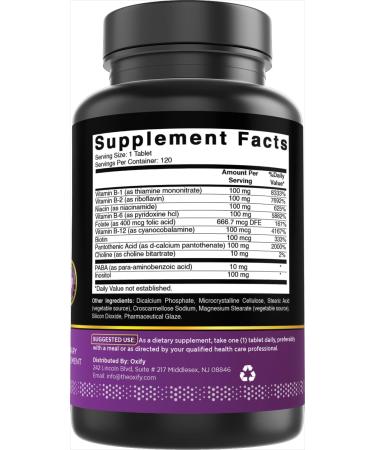 Oxify B-100 Complex | 120 Tablets | Gluten-Free Non-GMO | Supplement Made in USA - Buy Online on GoSupps.com