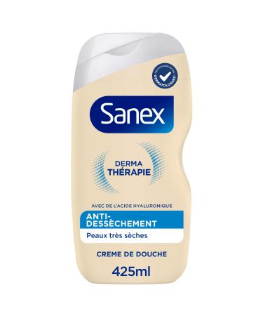 SANEX - Derma Th rapie - Cr me de douche anti-dess chement - Gel Douche - Peaux tr s s ches - R duit les d mangeaisons - Complexe d acides amin s et acide hyaluronique - 425ml Secheresse Cutan e