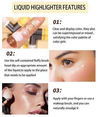Face Body Dazzling Cream Liquid Highlighter - Sakura Pink+Warm Brown 02 | Waterproof Glitter Luminizer for Women - Buy Online on GoSupps.com