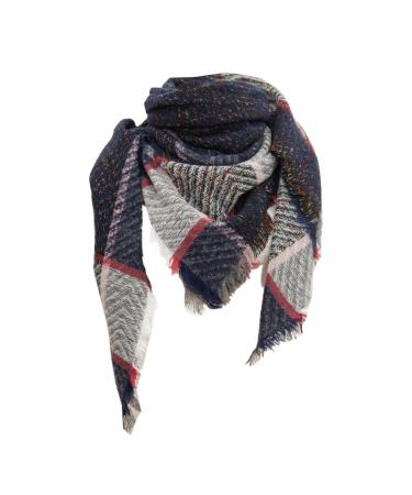 Hanxiulin women triangular scarf warm autumn scarf classic poncho wrap scarf scarf button towel women triangular scarf unit size marine