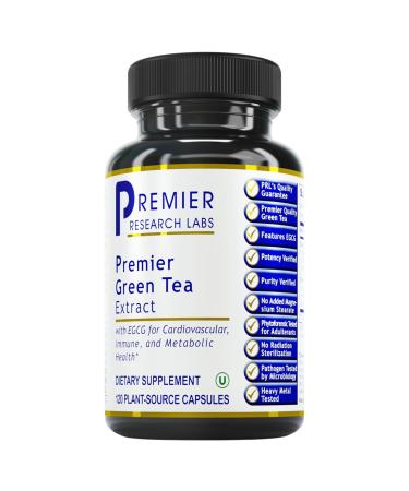 Premier Research Labs Premier Green Tea Extract - Green Tea Capsules Green Tea Extract Pills Green Tea Supplement with ECGC Camellia Sinensis Pure Vegan Friendly - 120 Vegetarian Capsules
