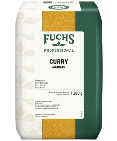 Fuchs Professional - Curry Madras | Pour les plats au curry doux tels que les sauces ou les plats base de riz | Qualit professionnelle pour les gros consommateurs | 1 kg dans un sac