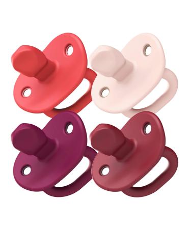 Boon JEWL Biometric Silicone Baby Pacifier - 3+ Months - Pink - Comfortable Silicone Orthodontic Baby Pacifiers with Soothing Gem Shaped Nipple - 4 Count 3-6 Month Pink - Buy Online on GoSupps.com