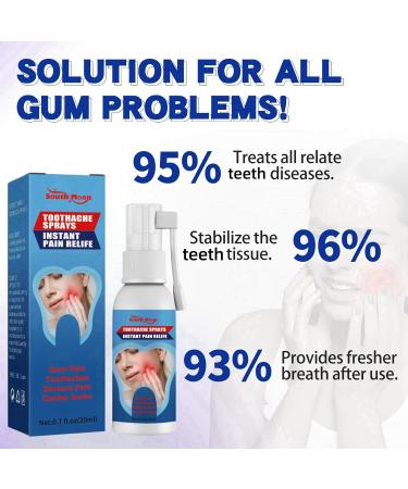 2pcs Oral Care Spray Toothache Relieving Spray Instant Teeth Treatment Relief Toothache Sprays Toothache Pain Relief for Adult Freshen Breath and Improve Oral Health Gum Disease Treatment Mouth Spray - Buy Online on GoSupps.com