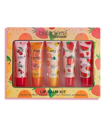 bellapierre Cosmetics 5-Piece Natural Lip Balm Kit | Moisturizing Lip Gloss | Fruit Flavored Liquid Lip Balm Collection