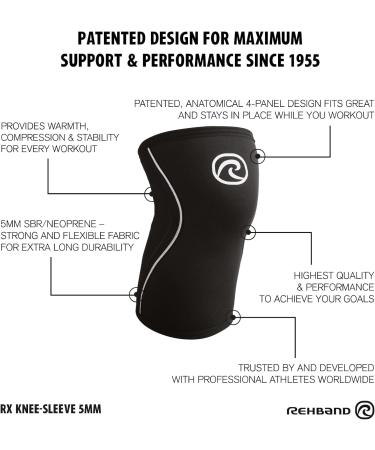 Rehband Knee Brace - 5mm Neoprene Support for CrossFit & Strength Training | Unisex XL Gold/Black - Knee Sleeve Available in Multiple Colors & Sizes - 1 Pair - Buy Online on GoSupps.com