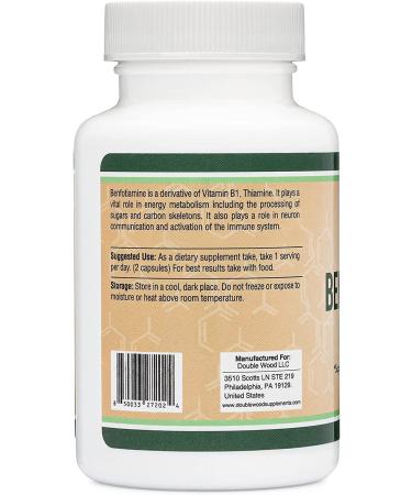Benfotiamine 300mg (Third Party Tested, 120 Capsules) - Made in USA for Superior Thiamine Absorption | Double Wood Supplements - Buy Online on GoSupps.com
