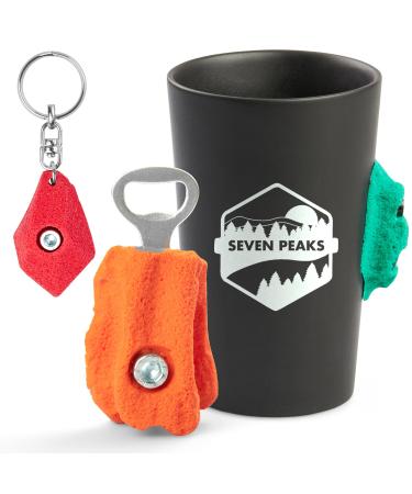 Cup made of ceramic with a professional climbing press |Key trailer with climate and manual beer opener - set for climbing and adventure