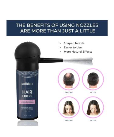 Hair Fibers for Thinning Hair - Undetectable Formula with Spray Applicator | Thicker Fuller Hair in 15 Seconds - Black 0.97Oz - Buy Online on GoSupps.com