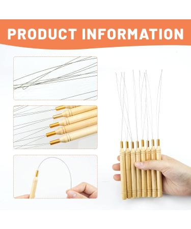 8 Pieces Hair Extension Loop Needle Wood Hair Extension Pulling Hook Tools for Micro Rings Nano beads Styling Accessories - Buy Online on GoSupps.com