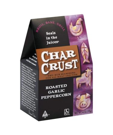 Char Crust Rub Roasted Garlic Peppercorn, 4 oz 4 Ounce (Pack of 1)