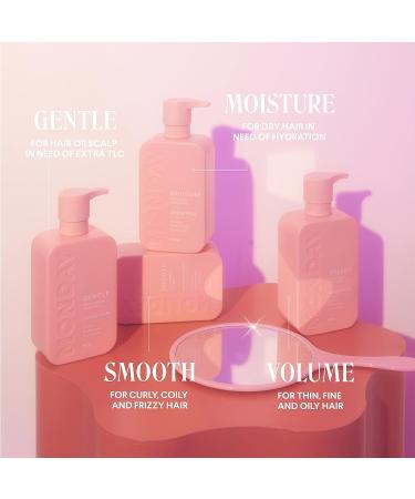 MONDAY HAIRCARE Smooth Conditioner 12oz for Frizzy, Coarse, and Curly Hair | Coconut Oil, Shea Butter, Vitamin E | 100% Recyclable Bottles | Pink (10433) - Buy Online on GoSupps.com