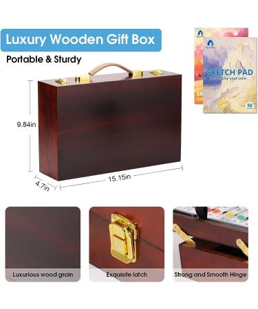 Vigorfun Deluxe Wooden Art Set - 85 Piece Crafts Drawing Painting Kit with Sketch Pads, Oil Pastels, Acrylic, Watercolor Paints - Creative Gifts Box for Artists, Adults, Kids, Teens, Girls - Buy Online on GoSupps.com