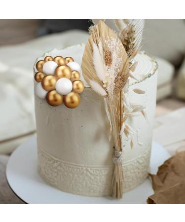 Xialvyu Dried Flowers Cake Decorations Balloon Cake Topper Gold Cake Decorations Birthday Cake Toppers for Birthday Party Wedding Valentine's Day(Gold) - Buy Online on GoSupps.com