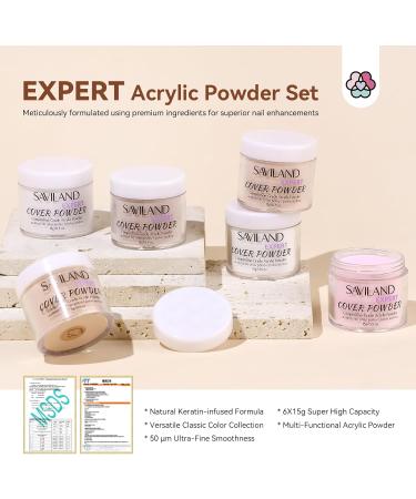 SAVILAND Acrylic Powder Set: Professional Acrylic Nail Kit 15G Keratin Acrylic Powder Pink Clear White Acrylic Nail Powder Strong Acrylic Nails Expert Home Manicurist Extension Nail Care - Buy Online on GoSupps.com