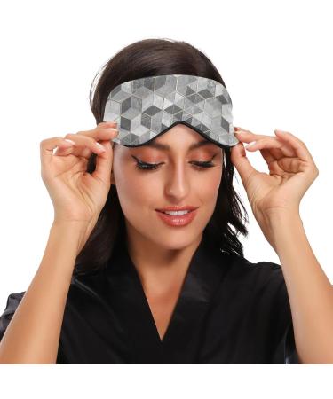Haskirky Light Blocking Eye Mask for Deep Sleep | Adjustable Adult Men and Women | Ideal for Travel, Yoga, Meditation | Grey White Flower Design - Buy Online on GoSupps.com