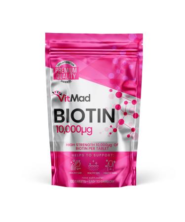Biotin 10 000mcg High Strength Vitamins for Your Hair Skin Nails - 120 Tablets