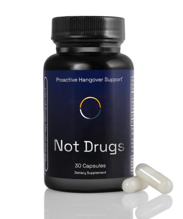 Not Drugs Proactive Hangover Support That Actually Works | Effective Affordable & Backed by Science | 30 Capsules | 30 Doses | L-Cysteine Vitamin B6 Vitamin C